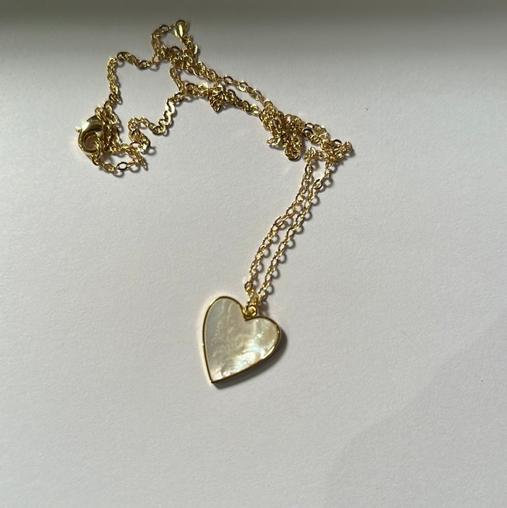 LIO -  Send My Love - White Heart Long Necklace