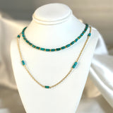 NEW Turquoise and Gold Chain Necklace